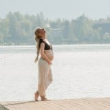 妊婦 妊娠9か月 川 リラックス