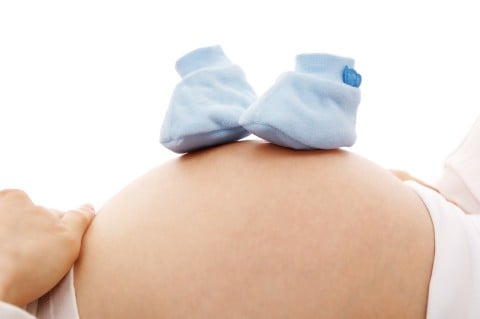 妊婦 靴 青