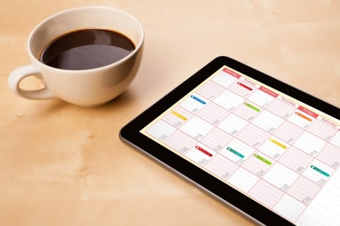コーヒー iPad スケジュール カレンダー
