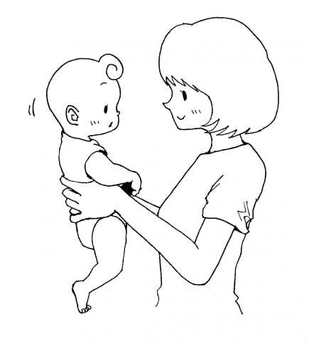 赤ちゃん 首すわり 抱っこ 縦抱き イラスト
