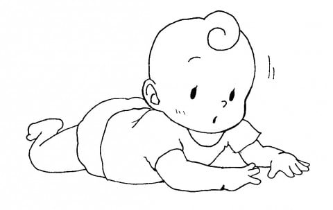 赤ちゃん イラスト 首すわり ハイハイ