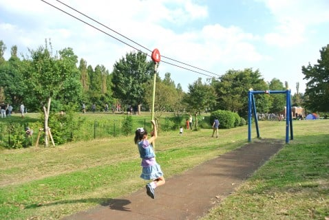 水元公園 遊具 ターザンロープ