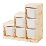要出典 ikea おもちゃ 収納 TROFAST 収納コンビネーション パイン材 ホワイト