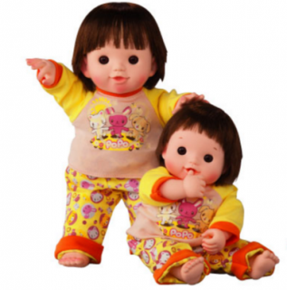 要出典 ぽぽちゃん・ちいぽぽちゃん兼用 着せかえ 一緒にねんねのパジャマ