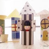 トイレットペーパー 芯 工作 お家 整列
