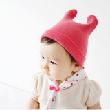 要出典 ベビー ニット帽子 くまちゃん とんがりベビー帽子