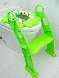 補助便座 リトルプリンセス かえるのふかふか ステップ式トイレトレーナー