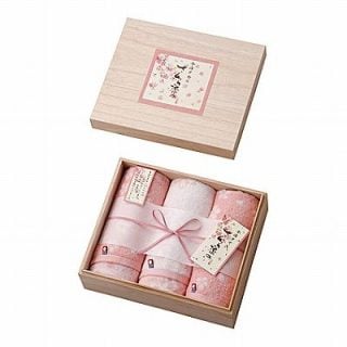 出産祝いのお返し 今治タオル さくら染め 木箱入りタオルセット