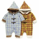キッズズー Kid’s Zoo タータンチェック フード付ダッフル風ジャンプスーツ