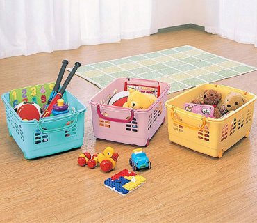 要出典 子供用収納グッズ アイリスオーヤマ バスケット 3色セット KC-540