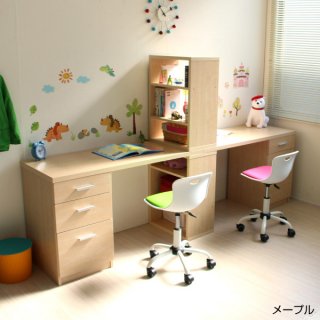 要出典 ツインデスク ユニット学習机 書棚つき
