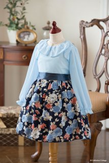 要出典 入学式ワンピース キャサリンコテージ 水色シフォンの花柄ワンピース