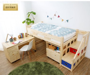 要出典 おしゃれ家具ショップ 木製ロフトベッド 3点セット