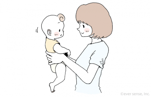赤ちゃん 首すわり 縦抱き eversense