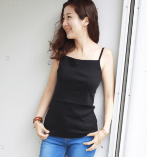 要出典 授乳服 ミルクティー フライス キャミソール