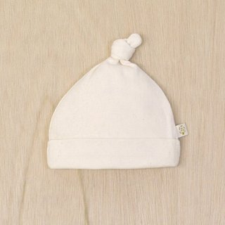 要出典 新生児帽子 オーガニックコットン ベビー アイレット柄フライス結び帽