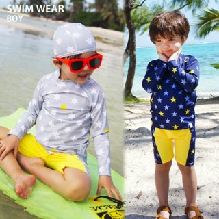 要出典 キッズ 水着 男の子 キッズ 男の子 水着 スター柄 3点セット