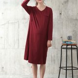 要出典 マタニティルームウェア エンジェリーベ 授乳口付 オーガニックコットンミディ丈ワンピース