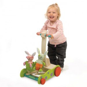 要出典 1歳 誕生日 女の子 ワンダーワールド 木製 手押し車 ホッピング・バニーウォーカー