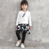 要出典 子供用スカッツ 腰巻き風デザイン チェック キッズスカッツ