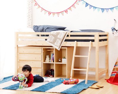 要出典 子供用ベッド 家具の里 国産ひのきベッド はしごタイプ