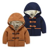 要出典 キッズダッフルコート LittleSpring 男の子 裏起毛 オーバーコート