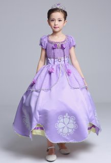 要出典 女の子 クリスマスプレゼント 4歳 5歳 6歳 ソフィア ロングドレス お姫様 キッズドレス 2点セット