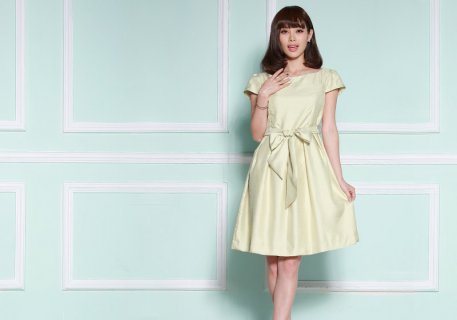 要出典 授乳 ドレス スウィートマミー 授乳服 ウエストリボン ドレス