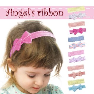 要出典 子供用ヘアアクセサリー エンジェルズリボン ヘアバンド 2個入り 子供用