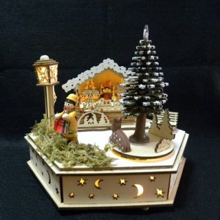 要出典 クリスマス 置物 クリスマス ウッドライトオルゴール