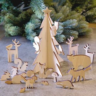 要出典 アドベントカレンダー MeriMeri 木製アドベントカレンダー 森のクリスマス