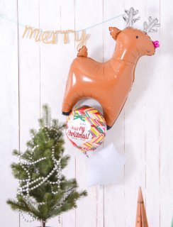 要出典 クリスマス飾り付け トナカイ&スター バルーンブーケ クリスマスバルーン