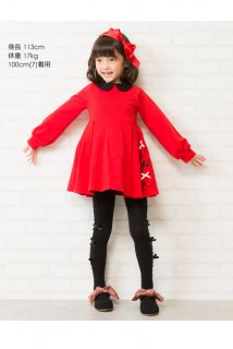 要出典 キッズ サンタクロース クリスマス 衣装 サテンリボンフォーマルワンピース クリスマス 女の子