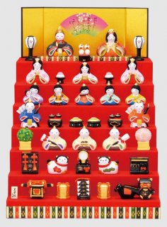 要出典 雛人形 ミニ 薬師窯 錦彩華みやび雛 七段飾り ミニ