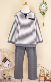 要出典 ジュニア パジャマ 男の子 女の子 キッズパジャマ 男の子 天竺ニット地ボーダー