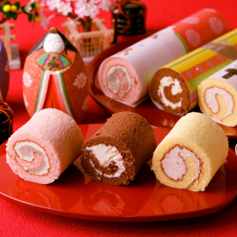 要出典 ひな祭り 桃の節句 お菓子 浜幸 桃の節句 おひなさまロール
