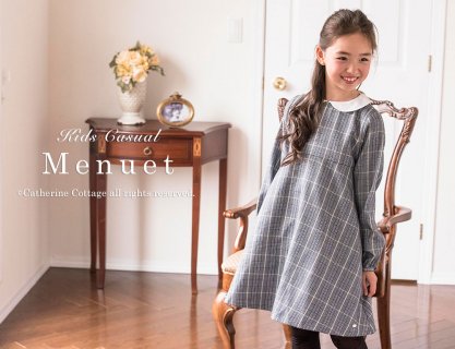 要出典 卒園式 ワンピース キャサリンコテージ 襟付き長袖チェックワンピース 女の子 卒園式
