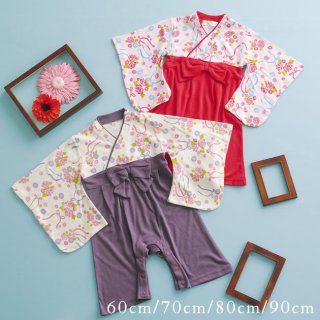 要出典 袴ロンパース 女の子 はかま風 ベビー服 カバーオール 女の子用