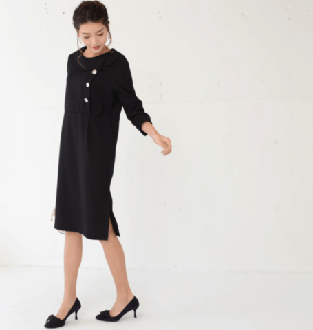 要出典 マタニティ事務服 ミルクティー ハウンドツース・レディココワンピース 事務服