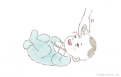 新生児・生後1ヶ月の赤ちゃんとの遊び方 体とことこ イラスト