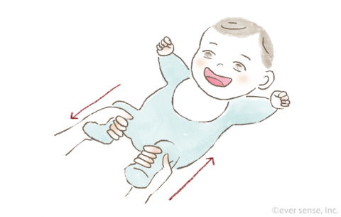 新生児・生後1・2・3ヶ月の赤ちゃんとの遊び方 足の運動遊び イラスト