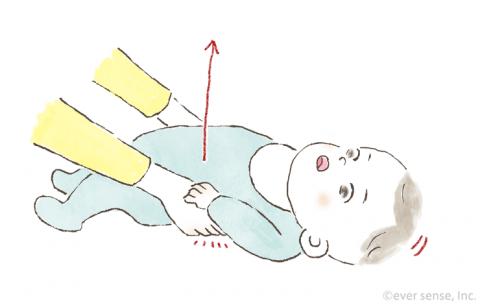新生児・生後1・2・3ヶ月の赤ちゃんとの遊び方 胸の運動遊び イラスト