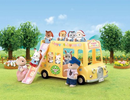 要出典 バスのおもちゃ エポック社 シルバニアファミリー 2階だてようちえんバス