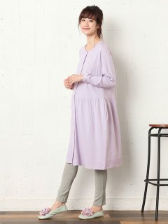 要出典 産休 プレゼント エンジェリーベ ガーゼニット前開きワンピ×産後も使えるレギンスセットパジャマ