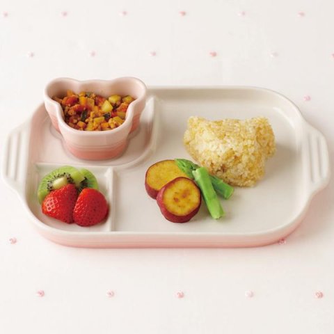 要出典 女の子 出産祝い ル・クルーゼベビー マルチ プレート&ラムカン 子供用 食器セット