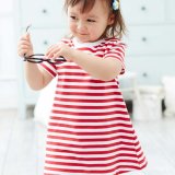要出典 ベビー ワンピース エンジェリーベ ベビー ワンピース ボーダー Tシャツ