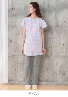 要出典 マタニティパジャマ エンジェリーベ マタニティ パジャマ マドラスチェック 半袖