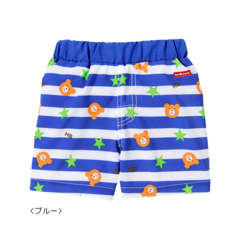 要出典 ベビー水着 男の子 ミキハウス ホットビスケッツ 5分丈ボーダーサーフパンツ