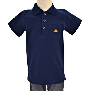 要出典 ポロシャツ キッズ カラフルキャンディスタイル Kidsポロシャツ ネイビー×ステゴザウルス
