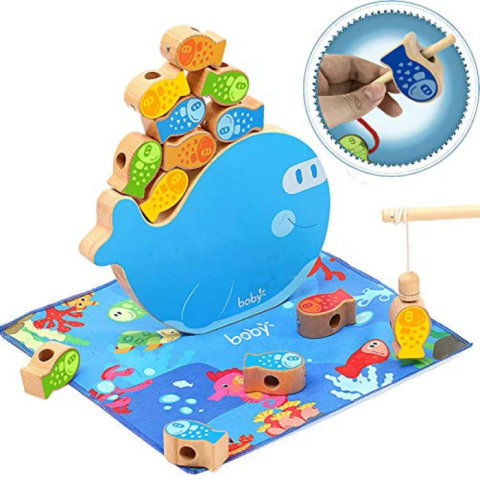 要出典 魚釣り おもちゃ CORPER TOYS 木製パズル 4in1